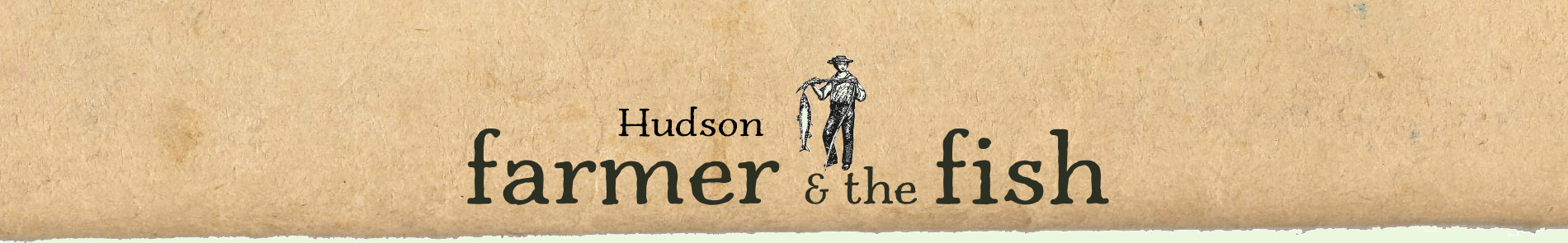Farmer and the Fish logo on antique paper background